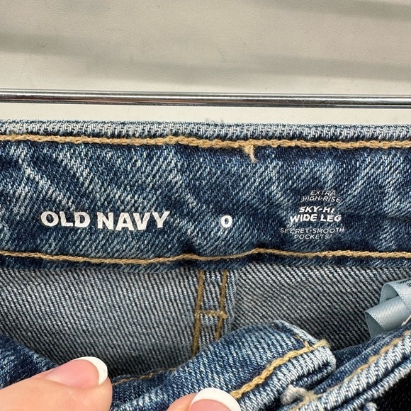 Old Navy Sky-Hi Wide Leg woman’s boho cottagecore Jeans NWT 0 - Picture 8 of 12